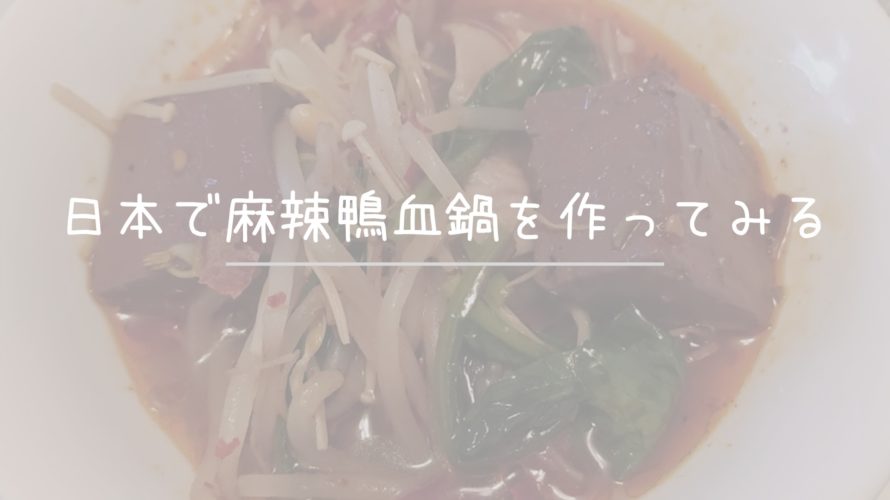 コロナで台湾に行けないので日本で麻辣鴨血鍋を作ってみる